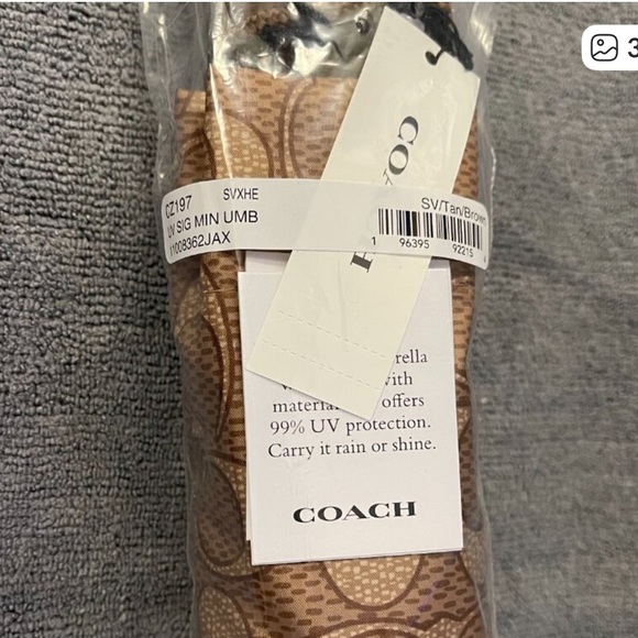 Coach Brown Signature Monogram UV Mini Umbrella - Picture 3 of 3